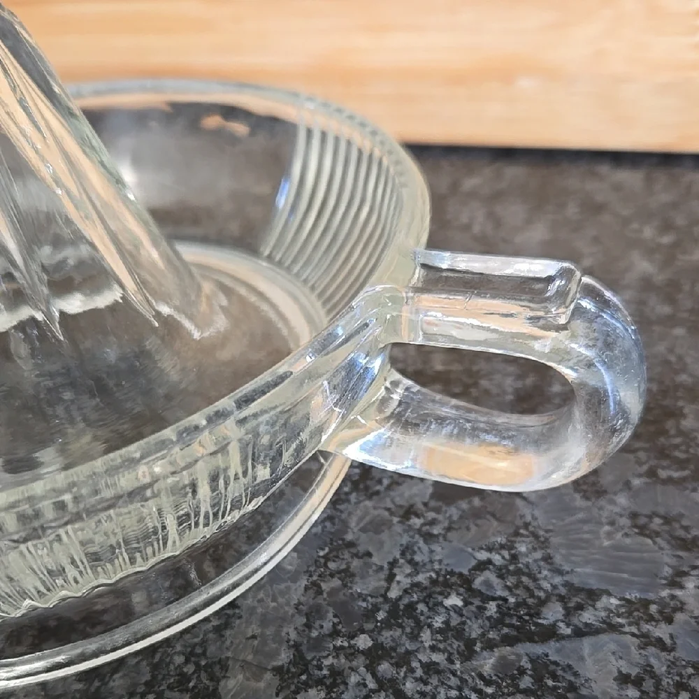 Sur La Table Clear Glass Hand Citrus Juicer with Pour Spout
